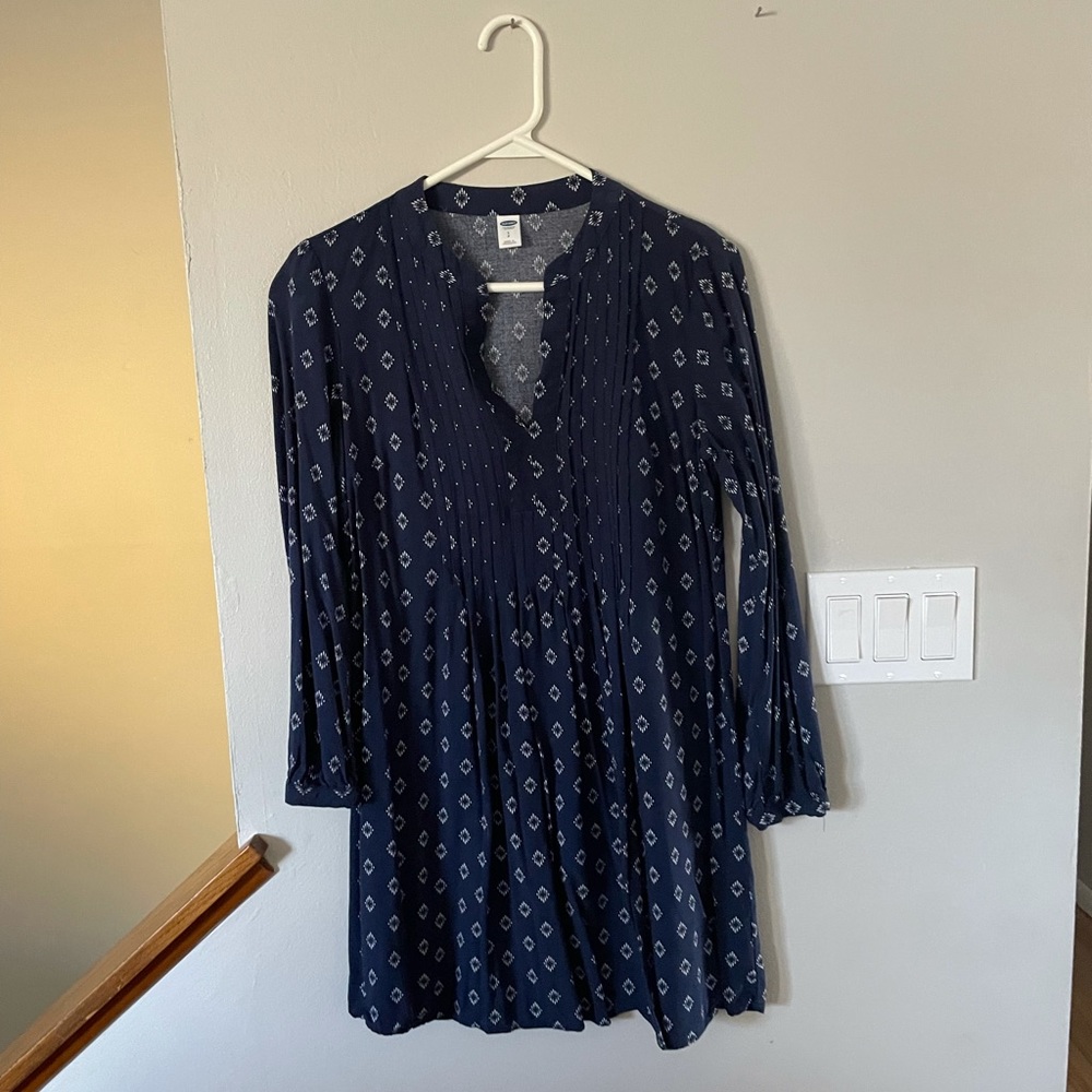 Long sleeve navy dress